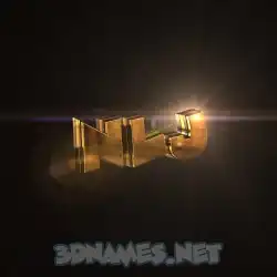 nlj in Golden Sparkle style - 3D name wallpaper