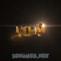 nlm in Golden Sparkle style - 3D name wallpaper