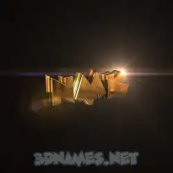 nmk in Golden Sparkle style - 3D name wallpaper