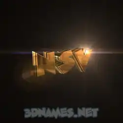 nsv in Golden Sparkle style - 3D name wallpaper