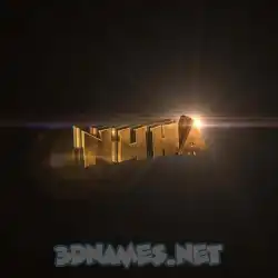 nuha in Golden Sparkle style - 3D name wallpaper