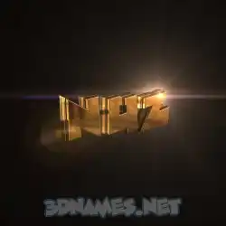nuz in Golden Sparkle style - 3D name wallpaper