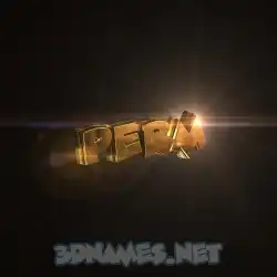 perm in Golden Sparkle style - 3D name wallpaper