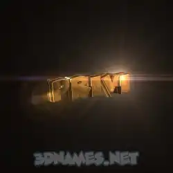privi in Golden Sparkle style - 3D name wallpaper