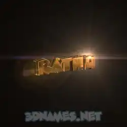 rathu in Golden Sparkle style - 3D name wallpaper