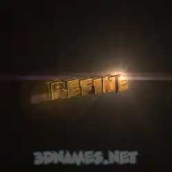 refine in Golden Sparkle style - 3D name wallpaper