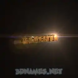 register in Golden Sparkle style - 3D name wallpaper