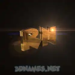 rn in Golden Sparkle style - 3D name wallpaper
