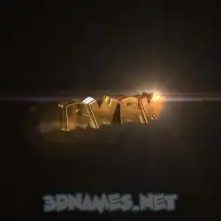 rwrw in Golden Sparkle style - 3D name wallpaper