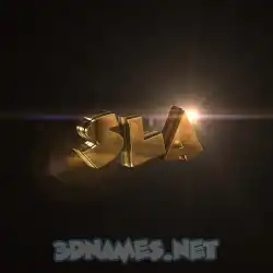 sla in Golden Sparkle style - 3D name wallpaper