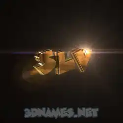 slv in Golden Sparkle style - 3D name wallpaper
