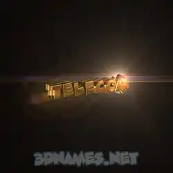 telecom in Golden Sparkle style - 3D name wallpaper