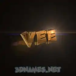 vee in Golden Sparkle style - 3D name wallpaper