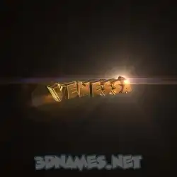 venessa in Golden Sparkle style - 3D name wallpaper