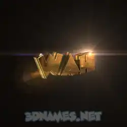 wah in Golden Sparkle style - 3D name wallpaper