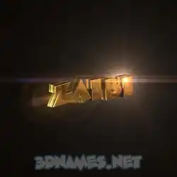 zaibi in Golden Sparkle style - 3D name wallpaper
