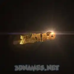 zaibo in Golden Sparkle style - 3D name wallpaper