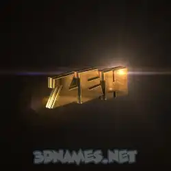 zeh in Golden Sparkle style - 3D name wallpaper