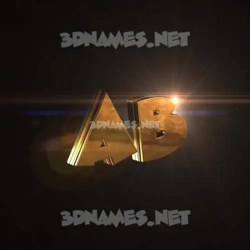 ab in Golden Sparkle style - 3D name wallpaper