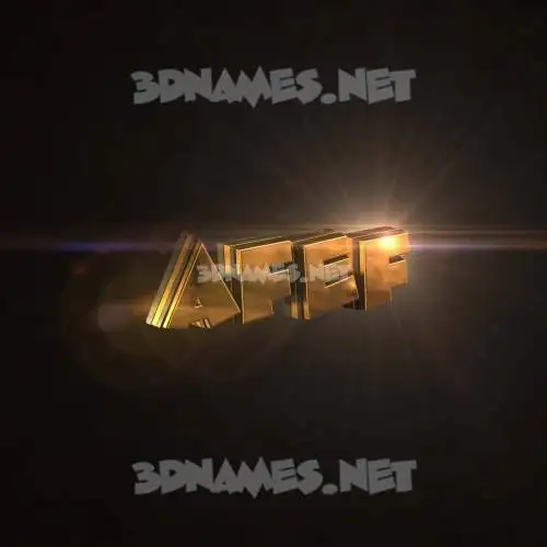 afef in Golden Sparkle style - 3D name wallpaper