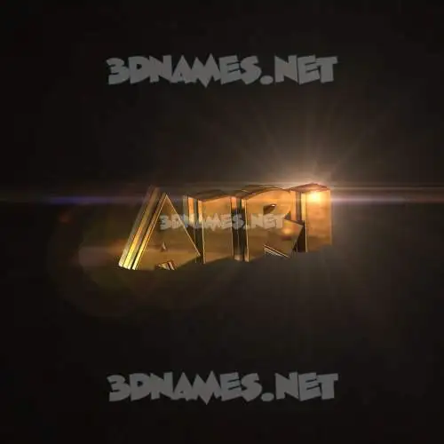 airi in Golden Sparkle style - 3D name wallpaper