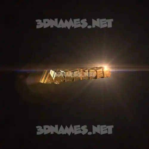 amrender in Golden Sparkle style - 3D name wallpaper