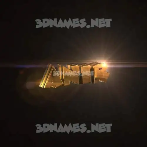 anir in Golden Sparkle style - 3D name wallpaper