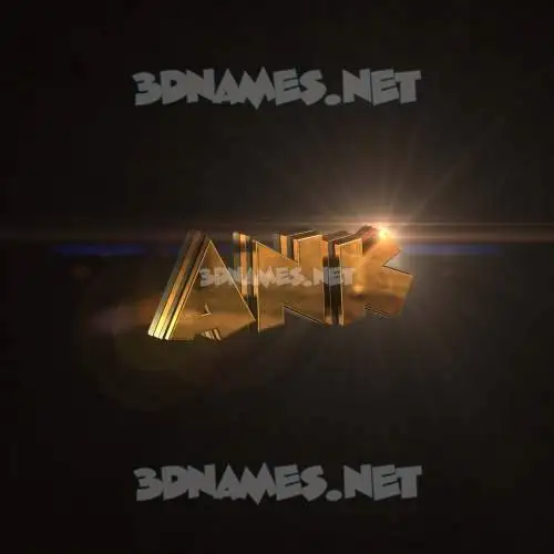 ank in Golden Sparkle style - 3D name wallpaper