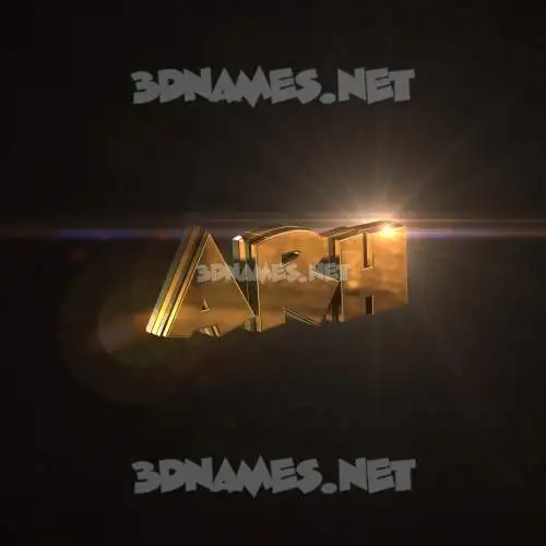 arh in Golden Sparkle style - 3D name wallpaper