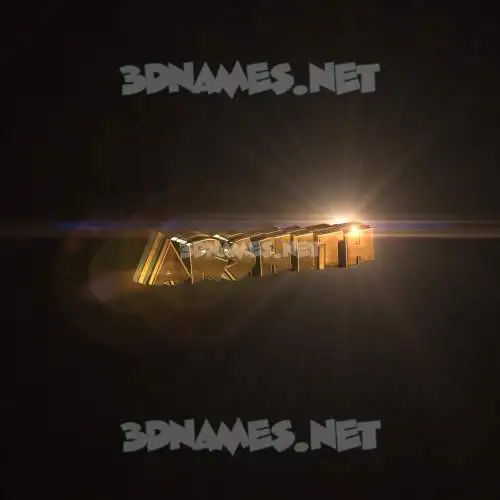 arshith in Golden Sparkle style - 3D name wallpaper