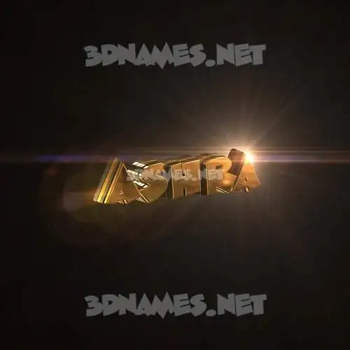 ashra in Golden Sparkle style - 3D name wallpaper