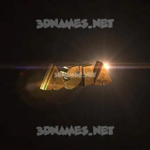asia in Golden Sparkle style - 3D name wallpaper