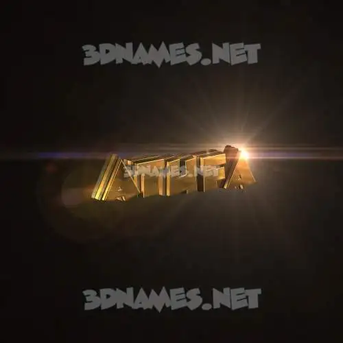 atufa in Golden Sparkle style - 3D name wallpaper