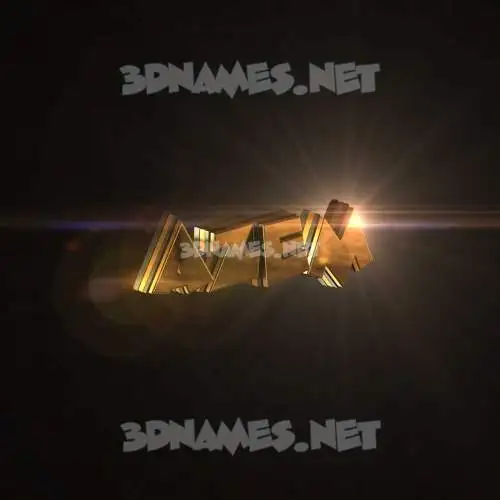 azem in Golden Sparkle style - 3D name wallpaper