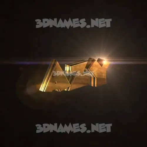 azy in Golden Sparkle style - 3D name wallpaper