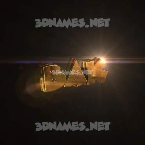 bak in Golden Sparkle style - 3D name wallpaper