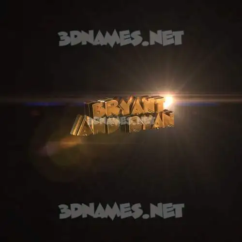 bryant and ryan in Golden Sparkle style - 3D name wallpaper