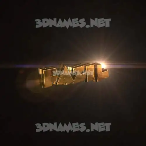 fazil in Golden Sparkle style - 3D name wallpaper