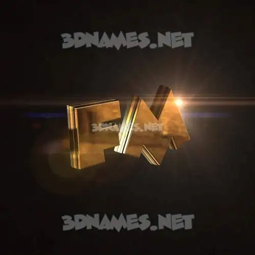 fm in Golden Sparkle style - 3D name wallpaper
