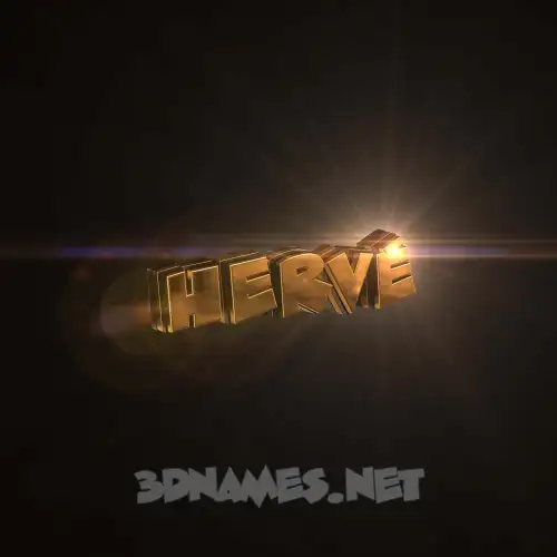 hervé in Golden Sparkle style - 3D name wallpaper
