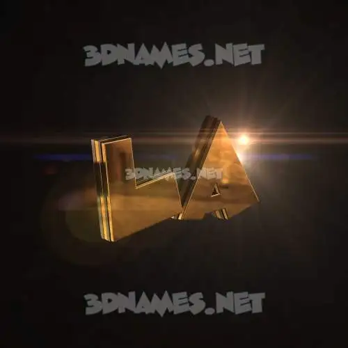 la in Golden Sparkle style - 3D name wallpaper