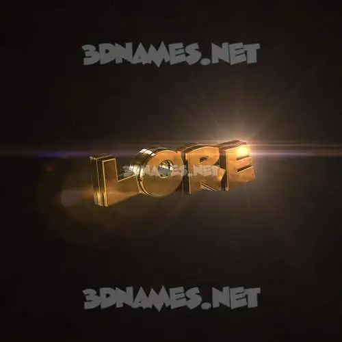 lore in Golden Sparkle style - 3D name wallpaper