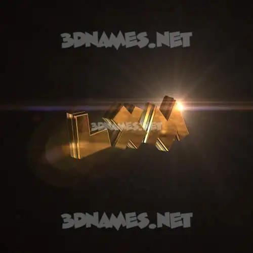 lxm in Golden Sparkle style - 3D name wallpaper