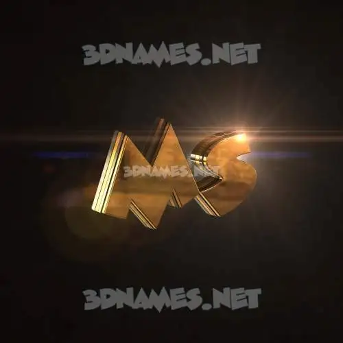 ms in Golden Sparkle style - 3D name wallpaper