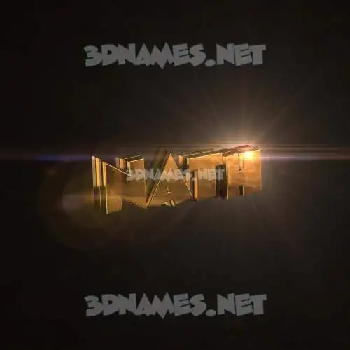 nath in Golden Sparkle style - 3D name wallpaper