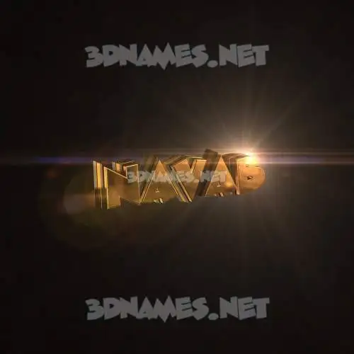 navab in Golden Sparkle style - 3D name wallpaper