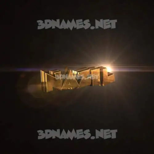 nazil in Golden Sparkle style - 3D name wallpaper