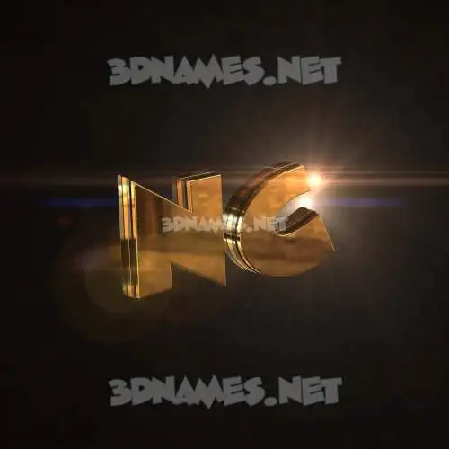 nc in Golden Sparkle style - 3D name wallpaper