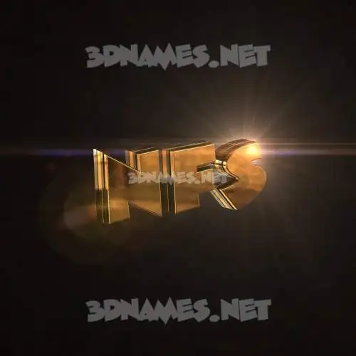 nfs in Golden Sparkle style - 3D name wallpaper