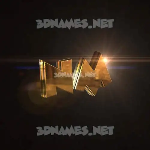 nm in Golden Sparkle style - 3D name wallpaper